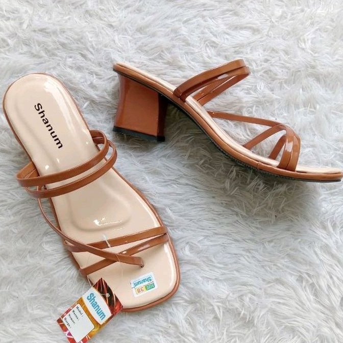 Sandal higheels wanita model tali hak 5 cm