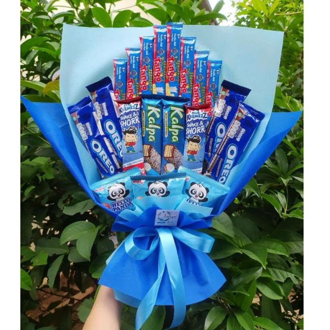 

Free Ongkir/ (S) BUKET SNACK BIRU CANTIK MEWAH ELEGAN HADIAH/paket/bingkisan Snack Ulang Tahun/Ultah/ Wisuda/Kado/Hadiah