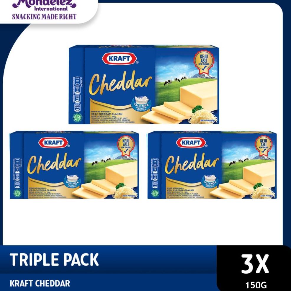 

HOT Kraft Keju Cheddar Processed Cheese + Vitamin D 3 x 150 gr