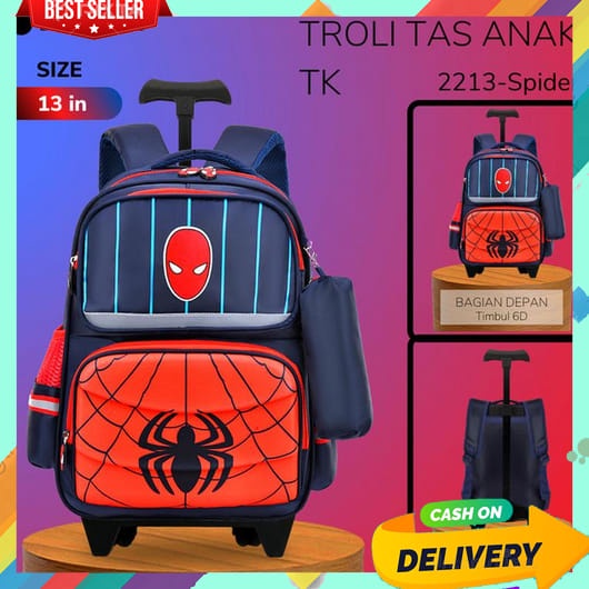 Tas Troli Anak Perempuan Tk Laki Sd Cewek Cowok Trolley Dorong Kuda Poni Serbaguna Bakpack Bonus Bot
