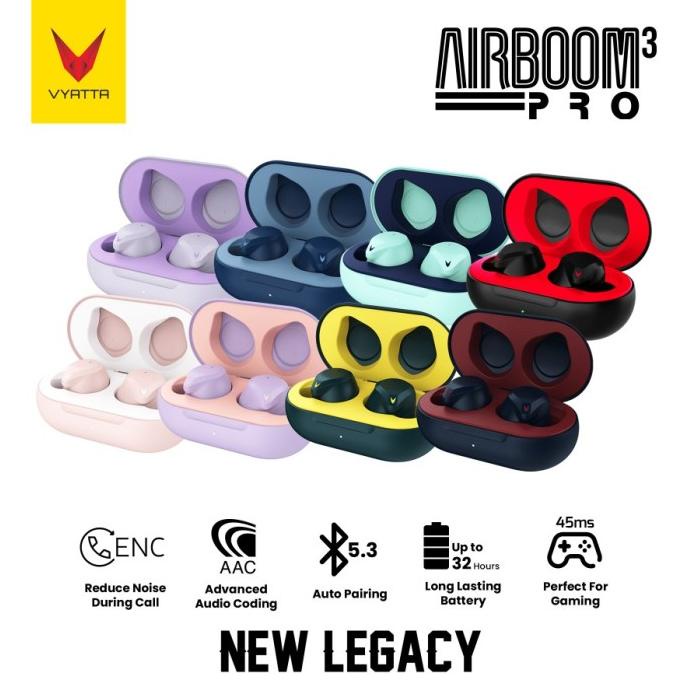 Terbaru Vyatta Airboom Pro 3 Tws Bluetooth Earphone Headset Asli Ori Promo