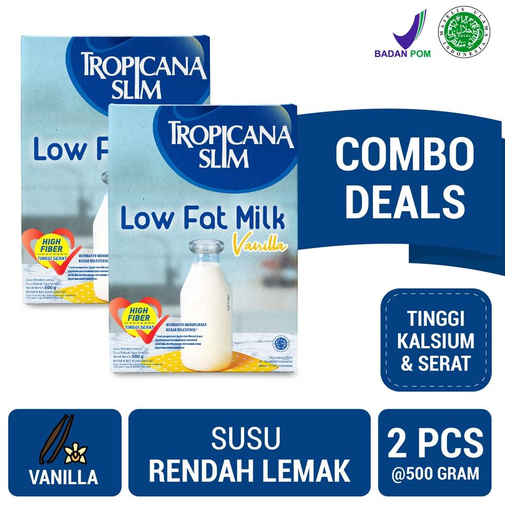 

❤[PROMO ⚡ALE!!!]❤ Twin Pack - Tropicana Slim Susu Low Fat Vanilla 500gr - Bantu Turunkan Kolesterol