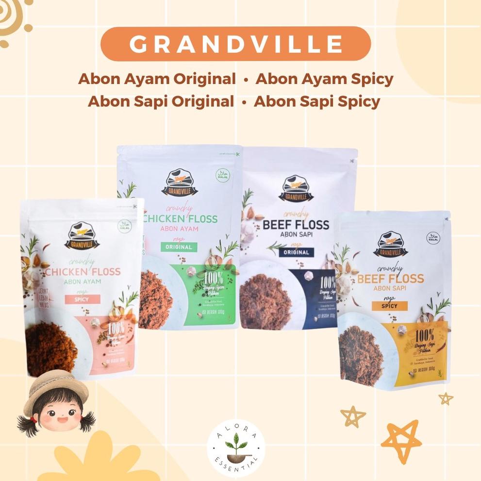 

♠ Grandville Abon Sapi Ayam Crunchy – Abon Anak Non MSG Halal MPASI