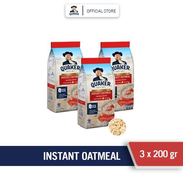 

E97WH Quaker Instant Oatmeal 200 gr x 3 pcs Triple Pack Murah V ♪