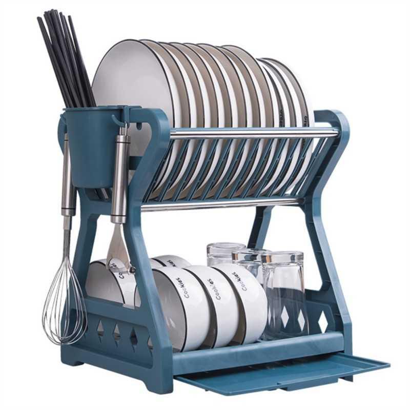 MitoClean Rak Piring Gelas Pengering Drainer Kitchen Dish Rack 2 layer - MYH002