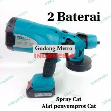 monggo] Spray Gun cat/ Portabel/Alat penyemprot Cat/2 Baterai/