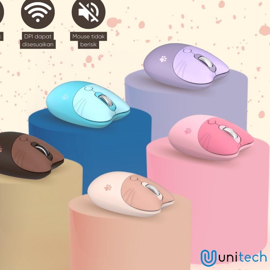 ✨Grosir✨ Mouse Wireless Unitech Cat Paw M3 2.4G 1600dpi murah