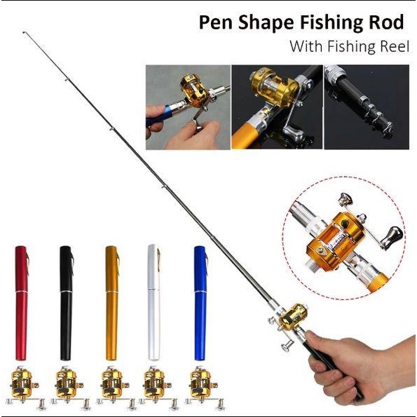 Set Pancingan Lengkap Joran Reel pulpen mini Fishing Rod Pen Joran