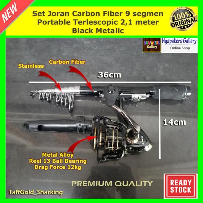 Set Joran Mini Carbon Fiber Pro Portable Telescopic Premium Metalic