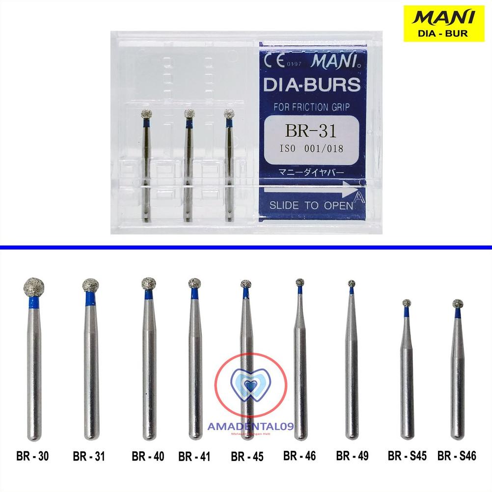 Baru Dental Bur round diamond Highspeed Preparasi Gigi