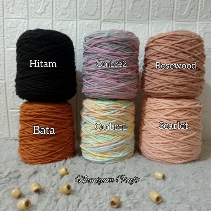 4mm/1Kg Part 1 Tali katun macrame/makrame benang macrame cotton rope