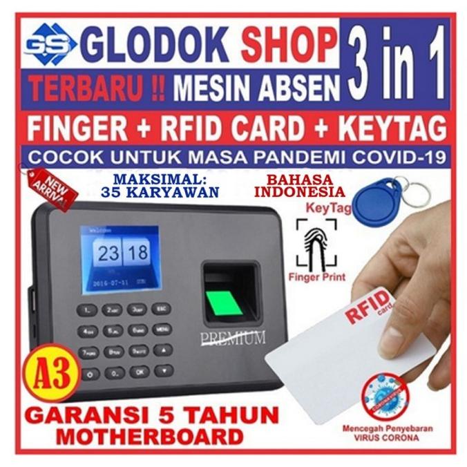 

MESIN ABSENSI / MESIN ABSEN / SIDIK JARI / FINGER PRINT A3