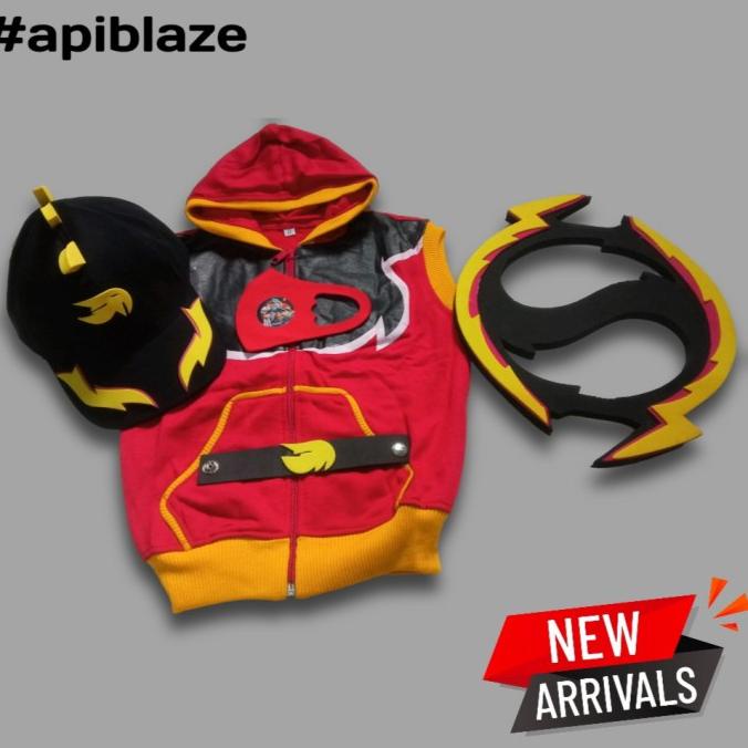 Rompi boboiboy api blaze set murah/topi boboiboy murah banget