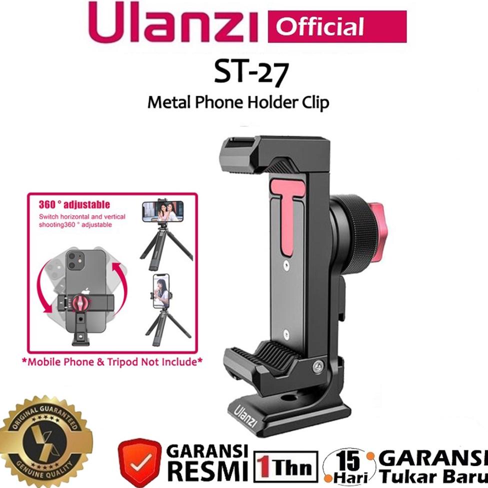 Ulanzi St-27 Metal Smartphone Phone Holder Hp Tripod Mount