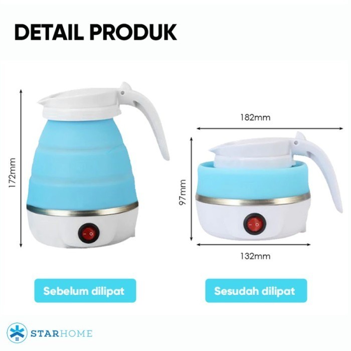 FMFIT Electric Kettle Teko Listrik lipat Foldable travel camping portable