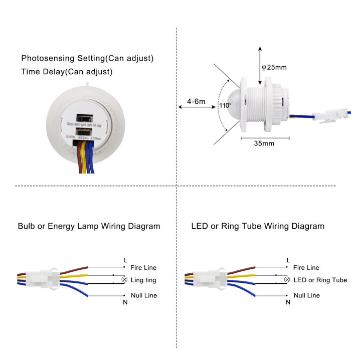 BAROKAH GAMIS Saklar Otomatis Sensor Gerak Motion PIR Detector infrared waterproof