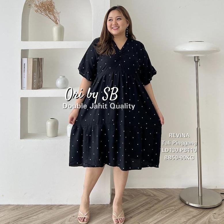 New - DRESS JUMBO_BAJU JUMBO REVINA BIG SIZE XXXL LD130cm Baju superjumbo BB90KG ,,