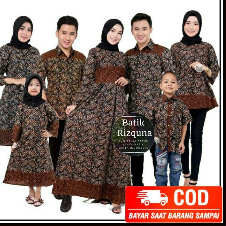 Terlaris.. Baju Batik Couple Keluarga Gamis M L XL XXL XXXL Super Jumbo Motif Mataram