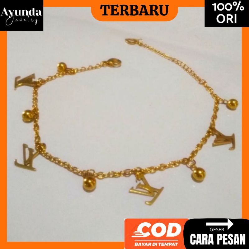 Gelang kaki Titanium anti karat anak/Dewasa Gelang kaki custom