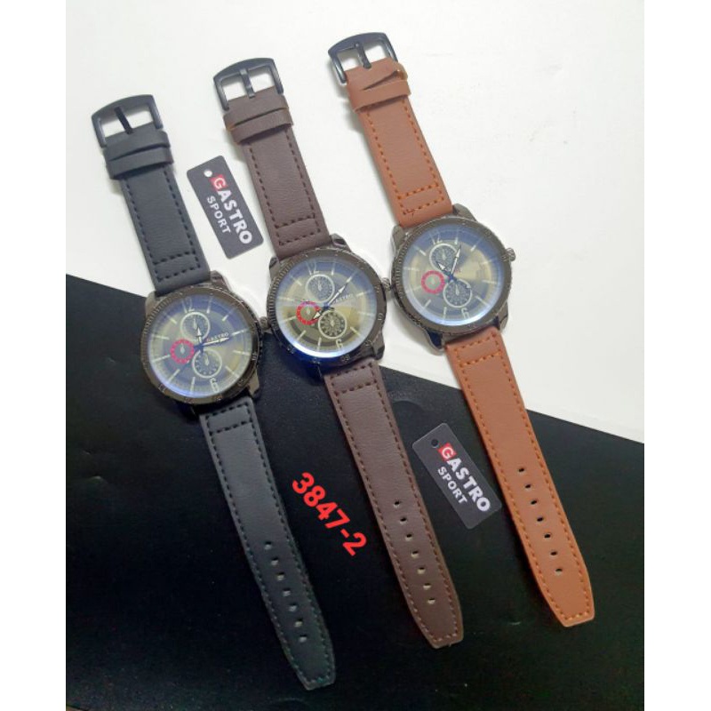 Jam Tangan Pria Jam Tangan Fashion Kulit Analog Gastro