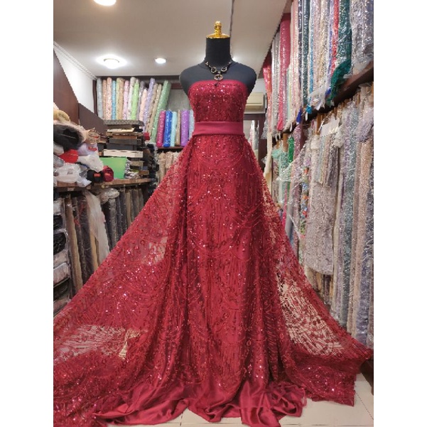 Kain Tile Ziad Nakad Sequin Dress Sapto Payet Maron