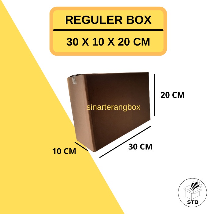 

30 X 10 X 20 CM KARDUS BOX POLOS KARTON PACKING DUS COKLAT BARU