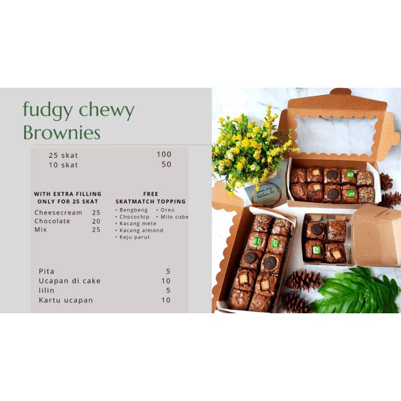 

BROWNIES CHEWY FUDGY