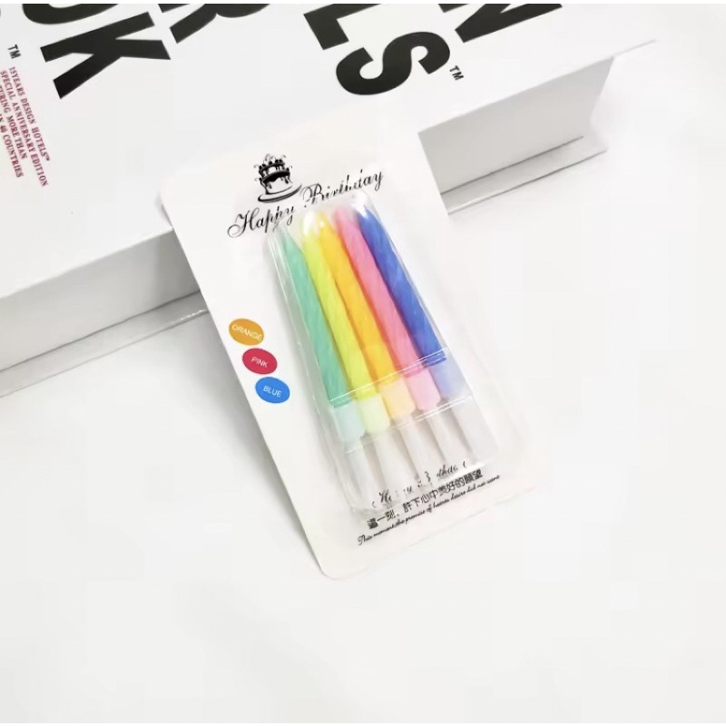 Lilin Kue Ulang Tahun Warna-Warni Tanpa Asap 5 Warna