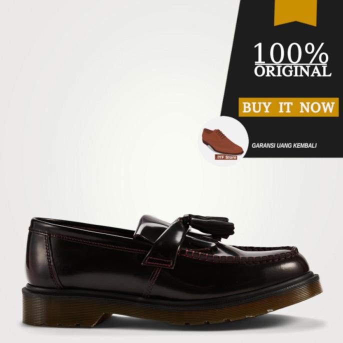 Terbaru Original Dr. Martens Adrian Arcadia Leather Tassel Loafer - Cherry Red Sale