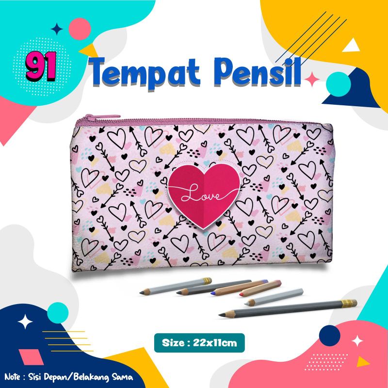 

Tempat Pensil 91 Love / Kotak Pensil / Pouch / Wadah Pensil/ Kotak Souvenir/ Pouch Serbaguna/ Pouch Custom