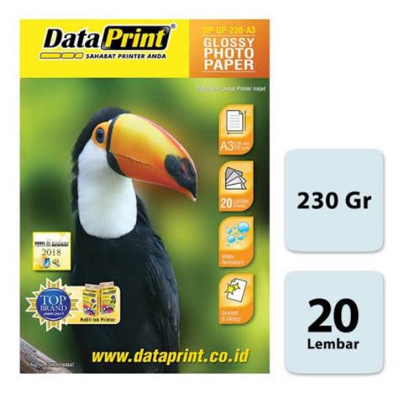 Ekonomis KERTAS FOTO DATA PRINT 230 A3 GLOSSY / KERTAS FOTO DATA PRINT A3 Serbu Promo