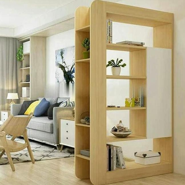 Lemari Rak Partisi Ruangan Kayu Jati Belanda Pembatas Ruangan