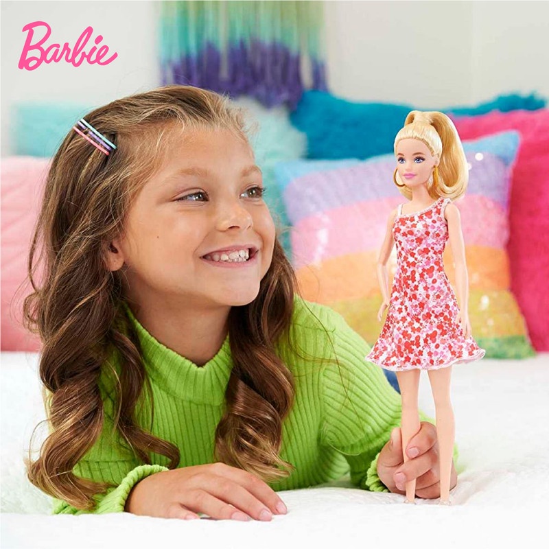 Jual Barbie Fashionistas Blond Ponytail Wearing Pink and Red Floral Dress -  Mainan Boneka Anak Perempuan | Shopee Indonesia