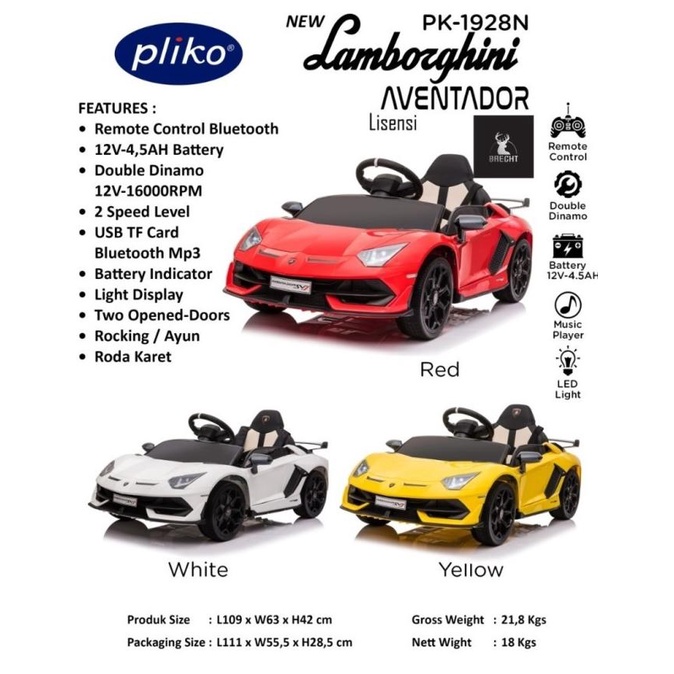 Sale Terbatas Mainan Mobil Aki Anak Pliko Pk 1928 N Lamborghini Baroqahhgalery100