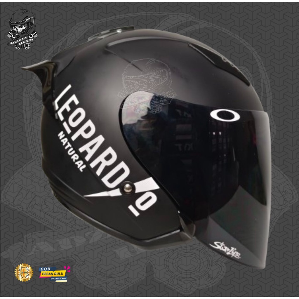 HELM KYT GALAXY FLAT R DOUBLE VISOR|PAKET GANTENG LEOPARD