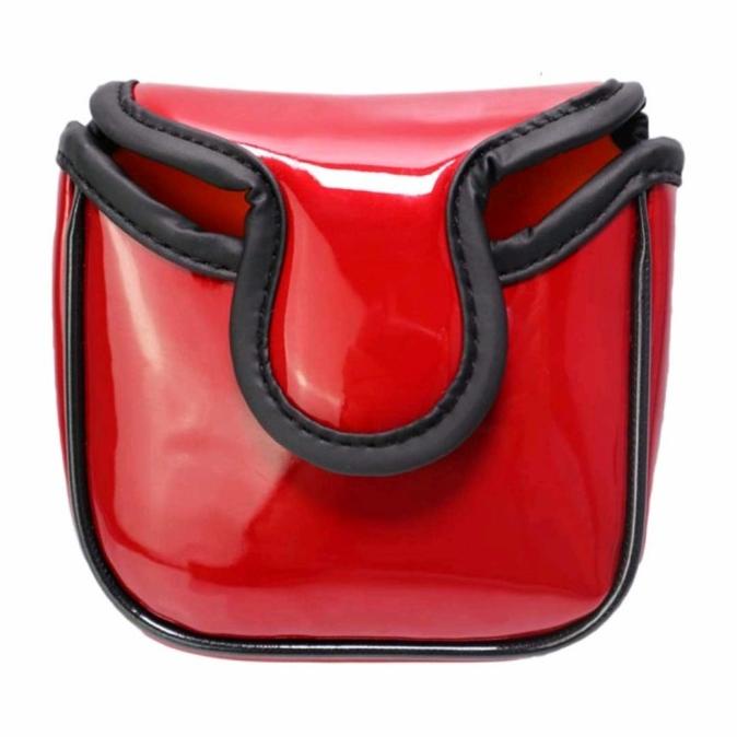 cover putter mallet sarung stick golf putter glossy leather