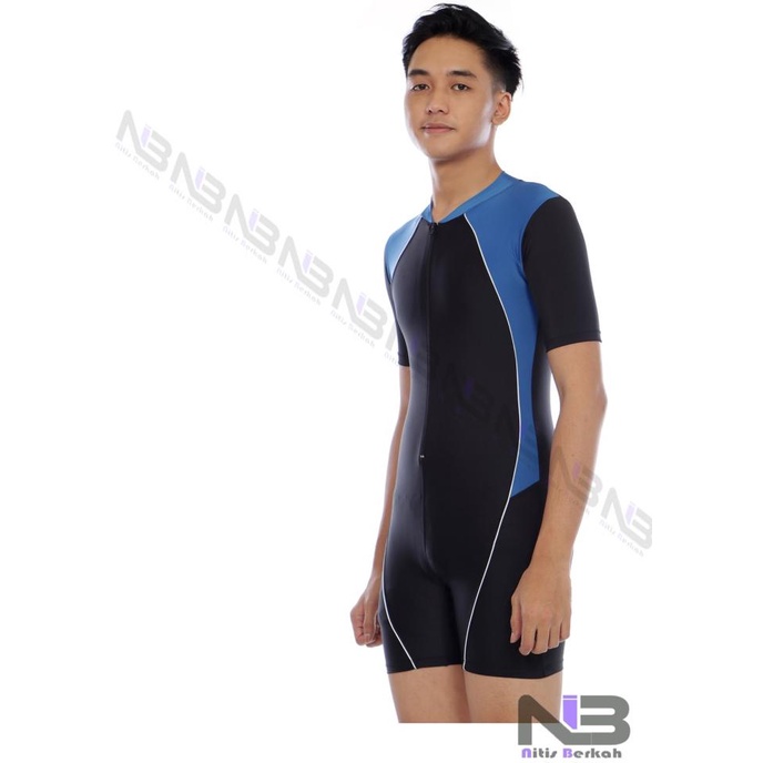 BAJU RENANG DIVING POLOS LENGAN PENDEK ( UNISEX) NB009