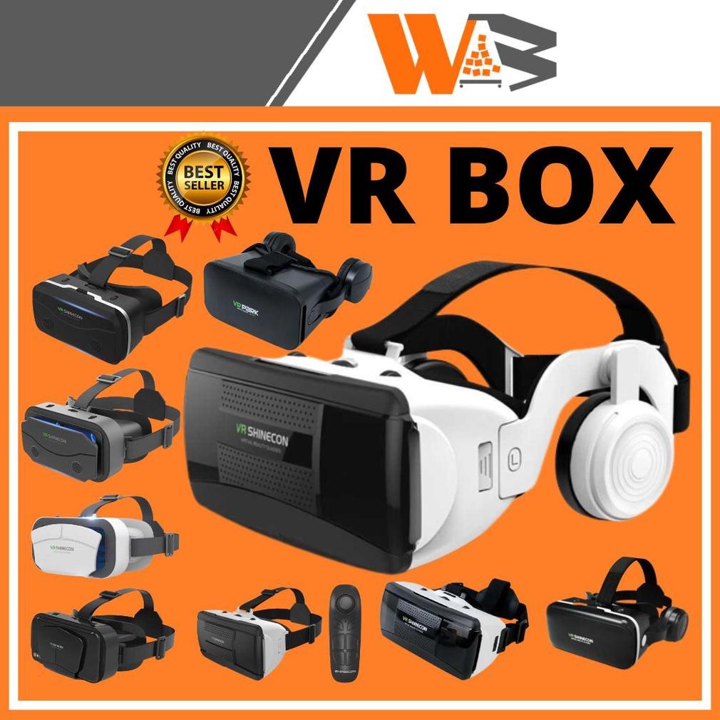 VR Box Kacamata VR Virtual Reality Box Kaca Mata Virtual Reality 3D 360 Headphone Remote