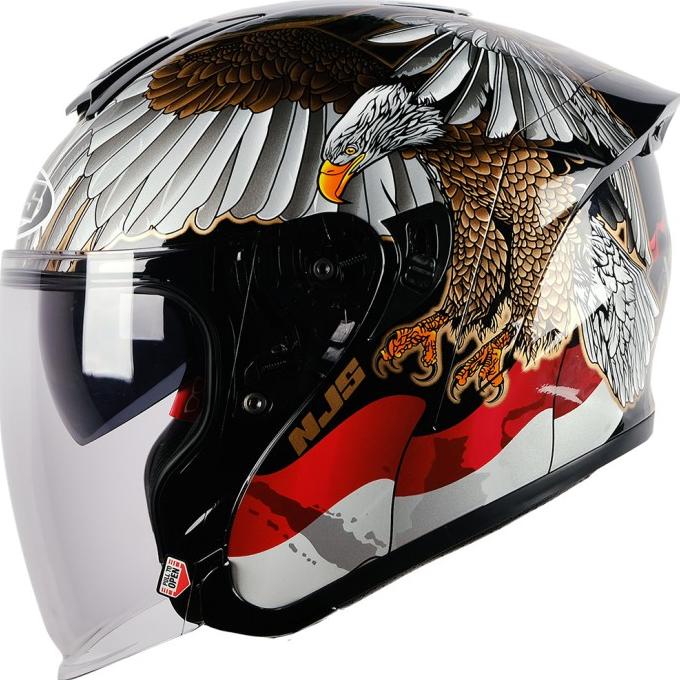 NJS KAIROZ DV Garuda Hitam Gloss - Helm Half face