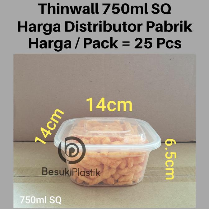 Hrg Promo Thinwall 750Ml Sq Kotak Persegi / Thinwall Dm 750Ml Square