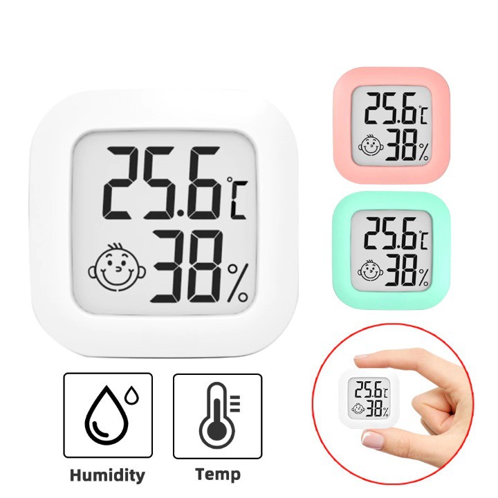 EMQ hygrometer thermometer termometer jam dinding lcd digital kelembaban ruangan suhu kandang reptil