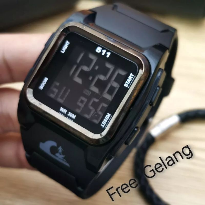 JAM TANGAN PRIA DIGITAL QS511 TALI RUBBER ANTI AIR