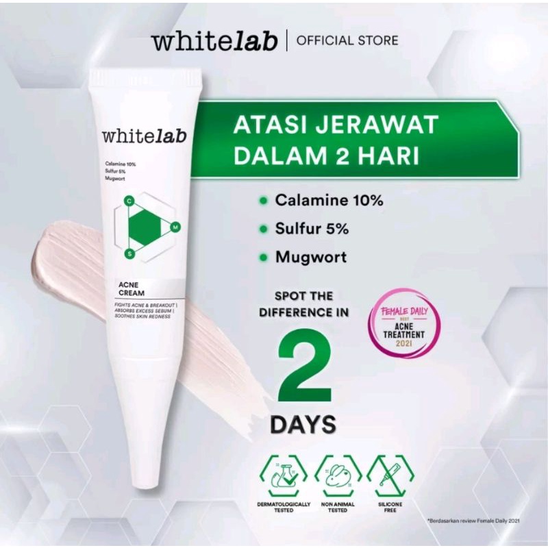 Whitelab Acne Cream 10gr Krim Totol Jerawat