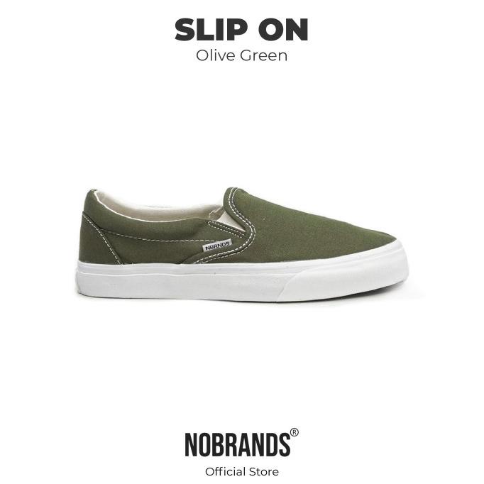 Best Seller Sepatu Slipon Original 100% Nobrands "Selop Cargo Olive" #Localpride Berkualitas
