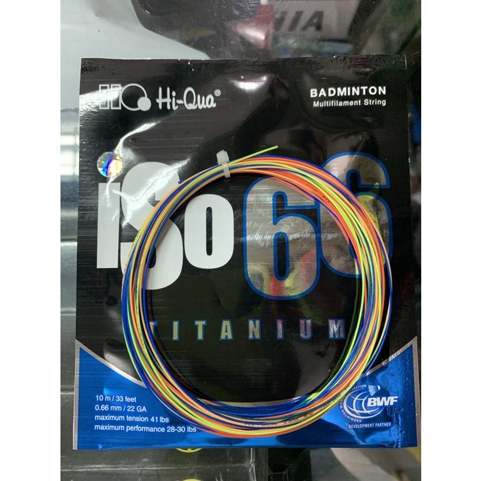 Terlaris Senar Badminton New Hiqua Iso 66 Titanium Rainbow Original