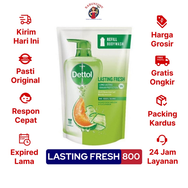 Sabun Mandi Cair Dettol Lasting Fresh 800 ml