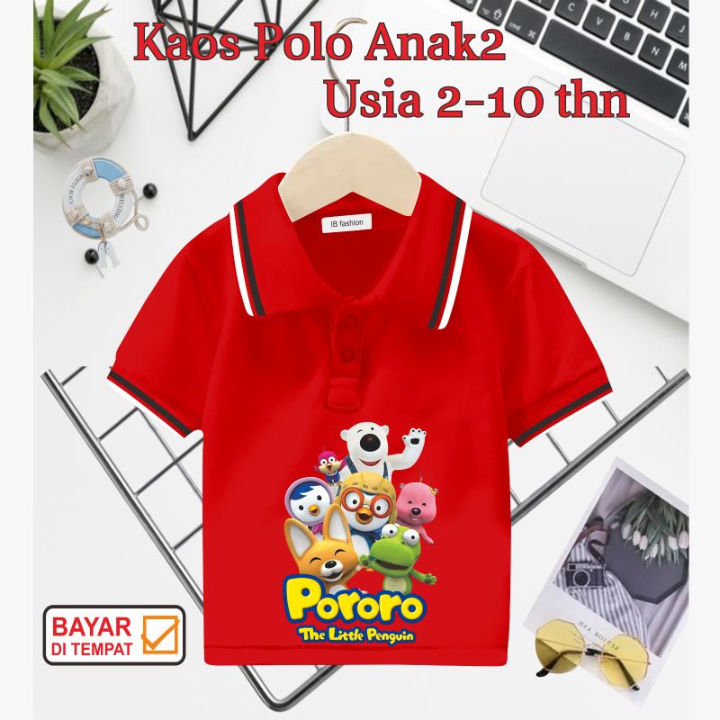 ((IB))KAOS ANAK2 KERAH POLO/PORORO DIGITAL SABLON