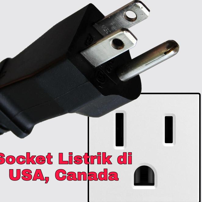 Stop Kontak Us Plug Male To Eu Female 3 Pins With Grounding/Arde