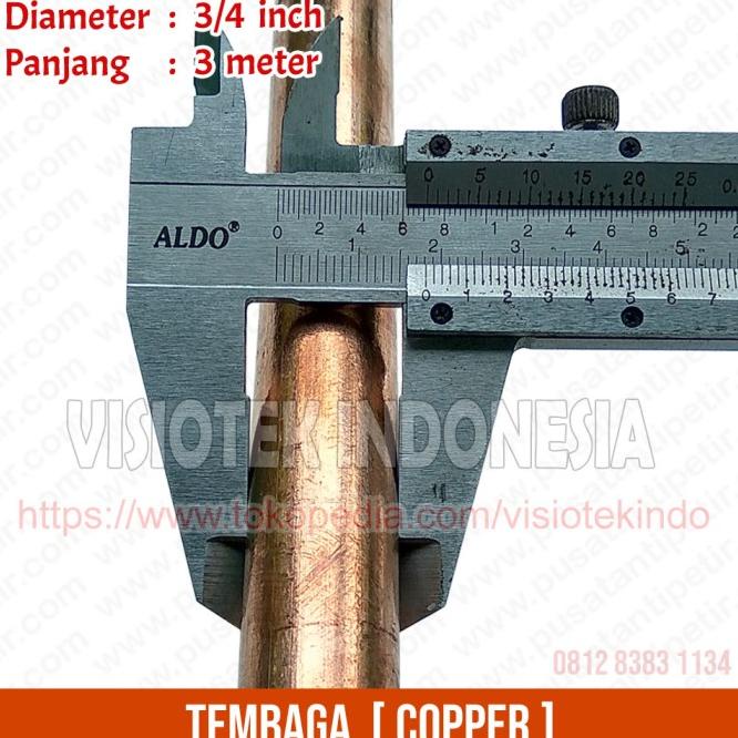 Grounding Rod Tembaga 3/4 / Stick Batang Grounding Tembaga 3 Meter