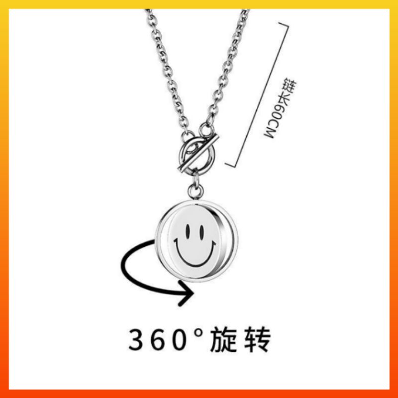 Kalung Pria Wanita Korea Import Smile Titanium Stainless Steel